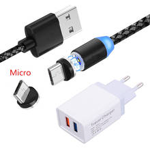 Magnetic Micro Charge Cable LED Wall USB Charger For Samsung S3 J7 Xiaomi 7a Redmi 6a 5 Plus Note 6 Pro BLU G8 G6 Oppo A9 A83 F7 2024 - buy cheap