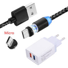 Cable magnético de carga Micro LED, Cargador USB de pared para Samsung S3, J7, Xiaomi 7a, Redmi 6a, 5 Plus, Note 6 Pro, Lu G8, G6, Oppo A9, A83, F7 2024 - compra barato