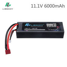 Limskey-batería Lipo 3S 11,1 V 6000mAh 30/60C, carcasa rígida para coche, camión, barco, coche de carreras, barco, avión, helicóptero, 1/8 2024 - compra barato