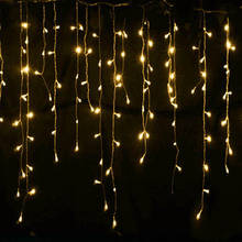 LED Curtain Icicle String Lights 96LED Droop 0.4-0.6m Christmas  Lights Outdoor Decoration New Year Wedding Party Garland Lamps 2024 - buy cheap