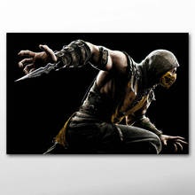 DIY Wall Art Framed Paintings Video Game Mortal Kombat X Scorpion Wallpaper Canvas Posters and Prints for Living Room Decor 2024 - buy cheap