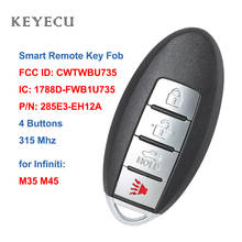 Keyecu chave remota inteligente de 4 botões, para chave do carro infiniti m35 m45 2006 2007 2008 2009 2010, fcc id: cwtwbulanterna/cwtwbu618 2024 - compre barato