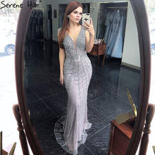 Serene Hill Lilac Mermaid Luxury Evening Dress 2021 Beading Crystal Elegant Sexy Women Formal Party Wear Gown CLA70849 2024 - buy cheap