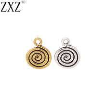 ZXZ-20 Uds. De cuentas redondas de vórtice en espiral, de tono dorado, para pulsera, collar y joyería 2024 - compra barato