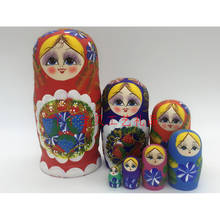 7 Layers Nesting Dolls Wood Strawberry Painted Russian Doll Matryoshka Toy Home Decor Kid Gift 2024 - buy cheap