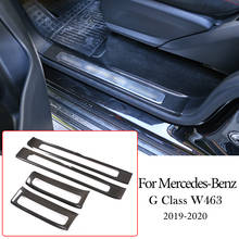 Tira de umbral de puerta interior de coche, pegatina protectora de fibra de carbono Real para mercedes-benz clase G W463 2019-2020, accesorios para automóviles 2024 - compra barato