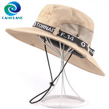 Camoland chapéu de verão de aba larga unissex upf 50 + chapéu de sol proteção uv chapéu de pescaria caminhadas feminino respirável chapéu de praia 2024 - compre barato