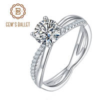 Gem's anel de moissanite é de prata esterlina 925., anel de diamante moissanite 1ct vvs1 com haste dividida, joias finas. 2024 - compre barato