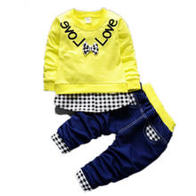 Spring Autumn Children Leisure Clothes Baby Boy Girls Letter T Shirt Pants 2Pcs/sets Kids Infant Casual Outfit Toddler Tracksuit 2024 - buy cheap