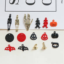 Pendientes colgantes de Metal con forma de Calavera, murciélago, calabaza, payaso, accesorios de joyería, para Halloween, 10 unids/paquete 2024 - compra barato