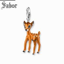 Colgante de ciervo Bambi de thomas Fawn para hombre y mujer, joyería de regalo, abalorios plateados de color plateado de dibujos animados 2020 2024 - compra barato