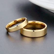 RAMOS Гладкий парные кольца из нержавеющей стали золотой простой 4 мм 6 мм для мужчин и женщин ювелирное изделие Свадьба Помолвка подарки для в... 2024 - купить недорого