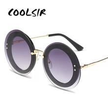 COOLSIR Newest Fashion Round Sunglasses Women Brand Designer Vintage Gradient Shades Sun Glasses Oculos De Sol Feminino Lentes 2024 - buy cheap