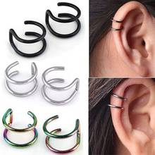 Stainless Steel Clip Earings Cuff On Earrings Ear Cuffs For Women Men Ear Clips U-shaped Ear Nail Earring Jewelry Accessories 2024 - buy cheap