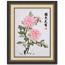 National beauty and heavenly fragrance -- Peony Ribbon embroidery painting sets handcraft embroidery circle DIY handmade needlew 2024 - buy cheap