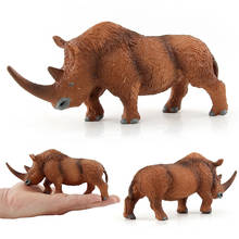 Simulation Woolly Rhino Figure Collectible Toys Solid Wild Animal Action Figures Kids Animal Cognitive Toys 2024 - buy cheap