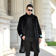 Autumn faux mink leather jacket mens winter thicken warm fur leather coat men jackets jaqueta de couro stand collar black 2024 - buy cheap