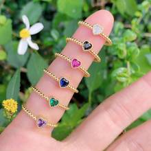 10PCS, Charm Multicolor Heart Rings For Woman Dainty Heart Rings Wedding Jewelry Party Accessories 2024 - buy cheap