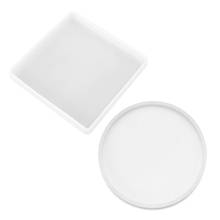 2 Pcs/Set Round and Square Coaster Crystal Epoxy Resin Mold Cup Mat Pad Silicone Mould DIY Crafts Decorations Ornaments X4YA 2024 - buy cheap