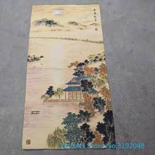 Pinghu-tela de seda de luna de otoño, bordado, artesanía antigua, thangka, brocado dorado 2024 - compra barato
