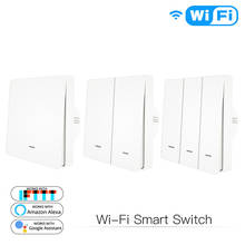 Interruptor inteligente de pared para el hogar, Panel transmisor de 2 vías con WiFi, RF433, Control por aplicación Smart life, Tuya, Alexa, Google Home, IFTTT 2024 - compra barato