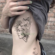 Tatuagem falsa temporária de flor, adesivo de tatuagem para meninas, tamanho grande, arte temporária para perna, braço e corpo, para mulheres 2024 - compre barato