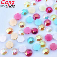 Cong Shao 500pcs 6mm 3D Nail Art Tips AB Jelly Color Crystal Flatback Acrylic Rhinestone Trim DIY Phone Not Hotfix Nails CS364 2024 - buy cheap