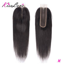 Brazilian Human Hair Closure Brazilian Straight Closure 2x6 Lace Closure 100% Human Hair Bleached Knots With Baby Hair Remy Hair 2024 - buy cheap