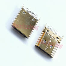 Conector macho/plugue hdmi 50 pol., conector 19p 1.6mm 180 graus banhado a ouro 2024 - compre barato