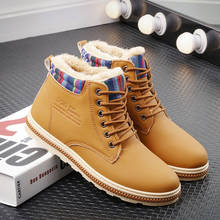 Fashion High top Men Ankle Boots Classic Fur Cotton Shoes Snow Boots Winte Men Warm Comfortable Men Casual Outdoor Work Boots 2024 - buy cheap