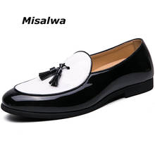 Misalwa tamanho 37-48 atacado dropshipping sapatos masculinos de couro do plutônio masculino apartamentos borla sapatos elegantes deslizamento-on cavalheiro mocassins diários 2024 - compre barato