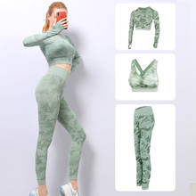 Camo Gym Set Women Seamless Fitness Bra Sport Bra Camouflage High Waist GYM Leggings Pants Fitness Suit Workout leggins 2024 - buy cheap