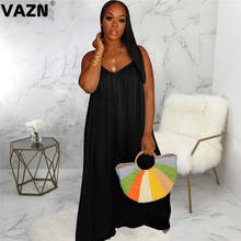 VAZN 2020 Hot High-end Bohemian Sexy Free Joker Young Solid Spaghetti Strap Sweet Nature Slim Women Long Wide Leg Jumpsuits 2024 - buy cheap