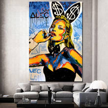 Canvas Picture Alec Monopoly Home Decor Graffiti Printmaking Wall Art Cat Girl Modular Money Poster Beauty Painting Living Room 2024 - buy cheap