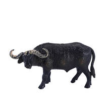 Black Water Cow African Buffalo Model Plastic Zoo Classic Toy Domestic Animal Model Wild Animals Toys Set Cattle 2024 - купить недорого
