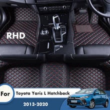 RHD Custom Car Floor Mats For Toyota Yaris L Hatchback 2020 2019 2018 2017 2016 2015 2014 2013 Leather Carpets Car Accessories 2024 - buy cheap