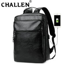 Mochila de piel sintética para hombre, bolso para ordenador portátil de gran capacidad, bolso de viaje de ocio al aire libre, C45-26 2024 - compra barato