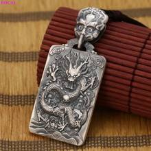 Bocaia 100% s999 pingente de prata esterlina guanyu, dragão budista estereoscópico alívio prata pura amuleto para homens 2024 - compre barato