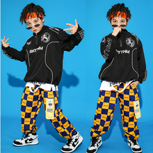 Boys Cool Hip Hop Plaid Jogger Pant Short Jacket 2 Pcs Set Kids Motorcyle Coat Dance Clothing Street Child Costume Streetwear 2024 - buy cheap