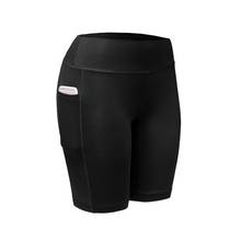 Pantalones cortos deportivos de secado rápido para mujer, Shorts elásticos para correr, gimnasio y exteriores, color negro 2024 - compra barato