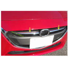 Car ABS Chrome Front Body Cover Engine Machine Grille Hood Stick Lid Trim 2pcs For Mazda 2 Demio 2015 2016 2017 2018 2019 2024 - buy cheap