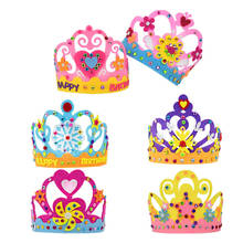 Tiara com coroa de happy birthday, acessórios para cabelo, para decoração de festa, aniversário, princesa 2024 - compre barato