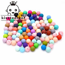 Kissteether 100pcs Food Grade Round Silicone Beads 12mm Baby Teething Necklace Toy DIY Pacifier Chain Care Baby Teether Product 2024 - buy cheap