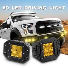 5D Lens Flush Mount LED Driving Light Square Amber Fog Lamp Flood Spot Beam 12V 24V Led Work Light for 4x4 offroad truck SUV ATV 2024 - buy cheap