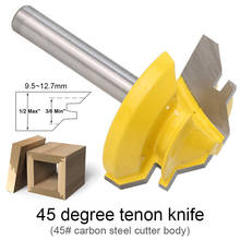Broca de enrutador de inglete de bloqueo de 45 grados, vástago de 1/4 ", herramienta de corte de espiga para carpintería, fresado de perforación para madera y acero al carbono, 1 pieza 2024 - compra barato