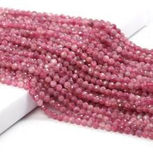 Contas pedra natural rosada, contas pequenas, espaçadoras soltas para fazer joias, acessórios de pulseira e colar faça você mesmo 2024 - compre barato