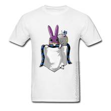 Карманный Кролик, новый дизайн, Милая футболка для подростков, летняя футболка из чистого хлопка с коротким рукавом, обычные футболки, Забавные топы с героями мультфильмов 2024 - купить недорого