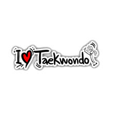 Креативная наклейка с изображением героев мультфильмов, забавная наклейка I Love Taekwondo со слоганом, наклейка для бампера, лобового стекла Kk15 * 5 см 2024 - купить недорого