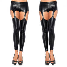 2019 Sexy Shiny Punk Gothic Faux Leather Leggings Erotic Wet Look PVC Leggings Hollow Out Temptation Slim Latex Pants Trouser 2024 - buy cheap