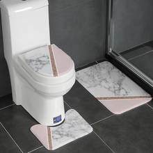 Modern Geometry Bathroom Bath Mat Set Floor Carpets In Toilet Lid Cover WC Rugs Flannel Anti Skid Washable Tapis Salle De Bain 2024 - buy cheap